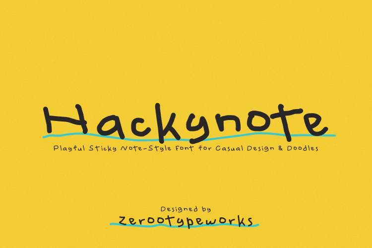 Hackynote – Playful Sticky Note Style Font for Casual Design & Doodles