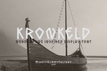 kronkeld Nordic Rune Display Font – font preview mockup