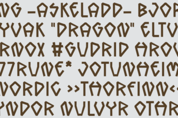 kronkeld Nordic Rune Display Font – font preview mockup