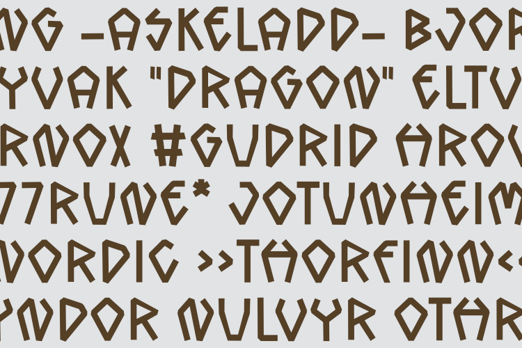 kronkeld Nordic Rune Display Font – font preview mockup